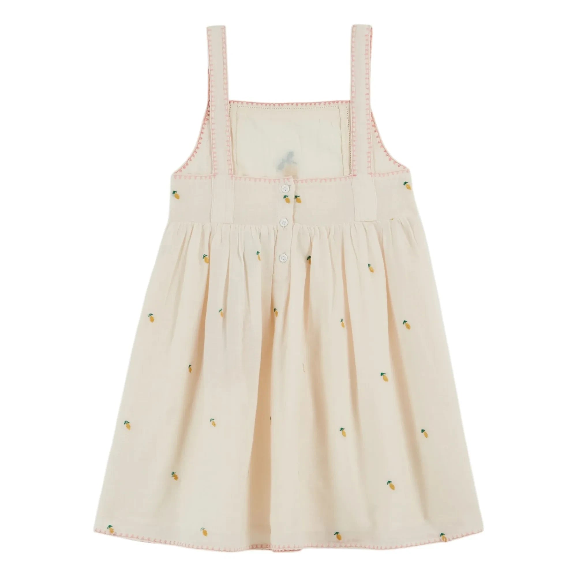 Emile et Ida - Lemon Embroidered Dress | Cream