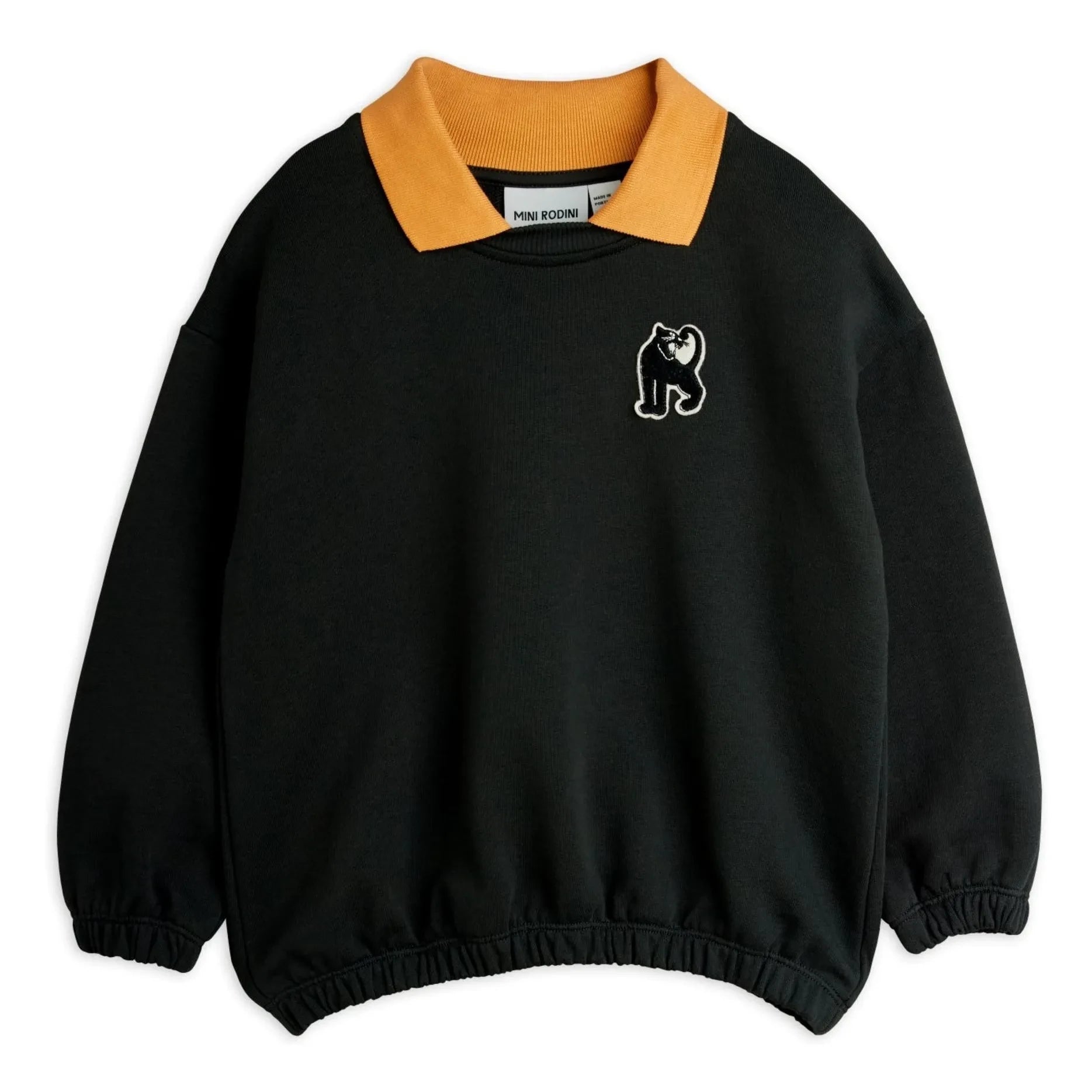 Mini Rodini - Panther Collar Sweatshirt Organic Cotton | Black