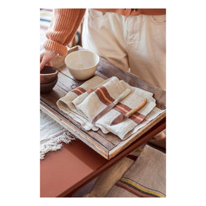 Libeco - Striped Tablecloth | Terracotta Red