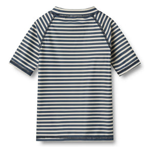 Wheat - Jackie Striped UV Resistant Swim T-Shirt Recycled Fibers | Dark Blue