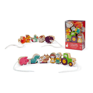 Janod - Farm Wooden Beads - Set of 11