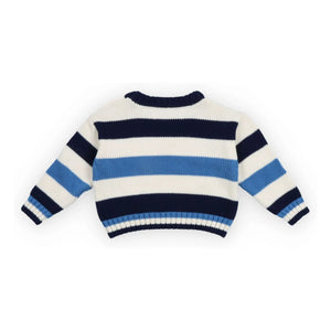 the new society - Celosia Striped Baby Sweater | Blue