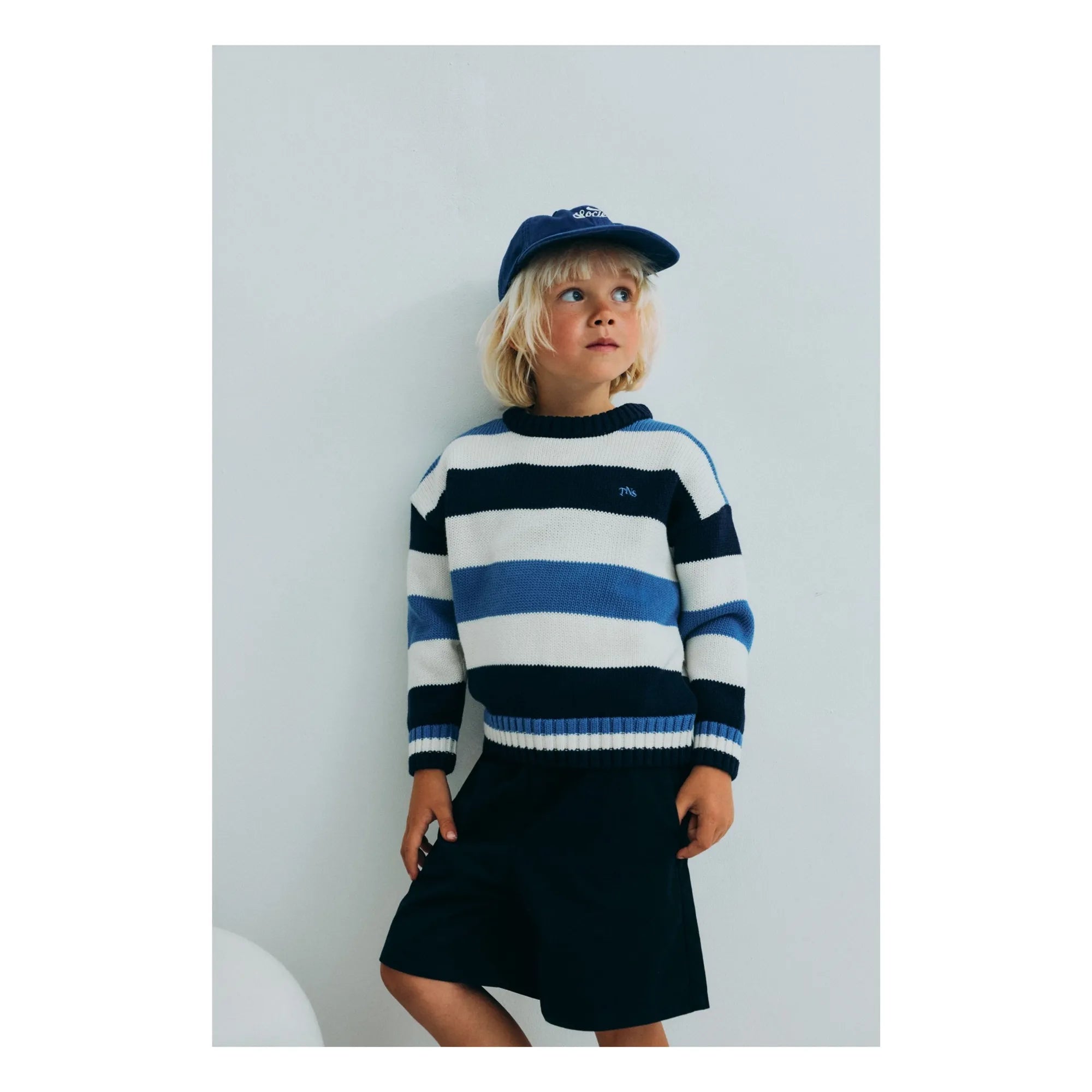 the new society - Celosia Striped Sweater | Blue