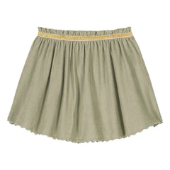 Louise Misha - Cephée Thin Velvet Skirt | Almond Green