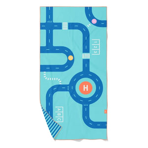Quut - Circuit microfiber beach towel | Blue