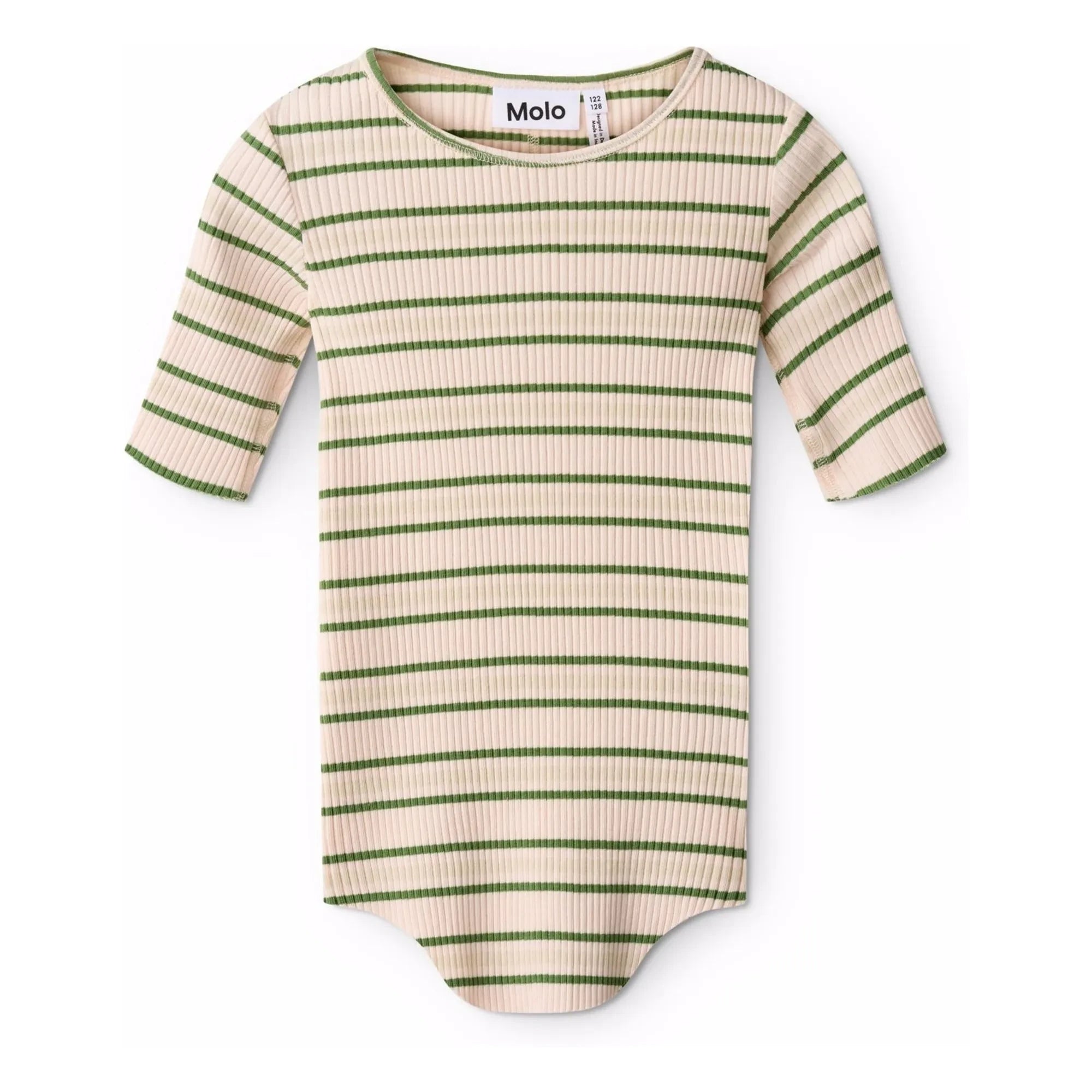 Molo - Ronelle Ribbed Striped Organic Cotton Bodysuit | Ecru