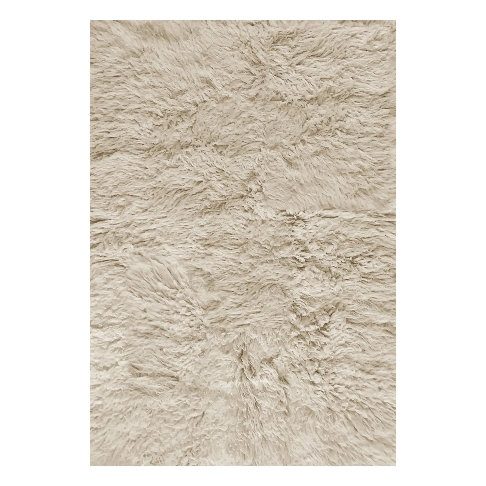 Layered - Fluffy Wool Rug | Beige