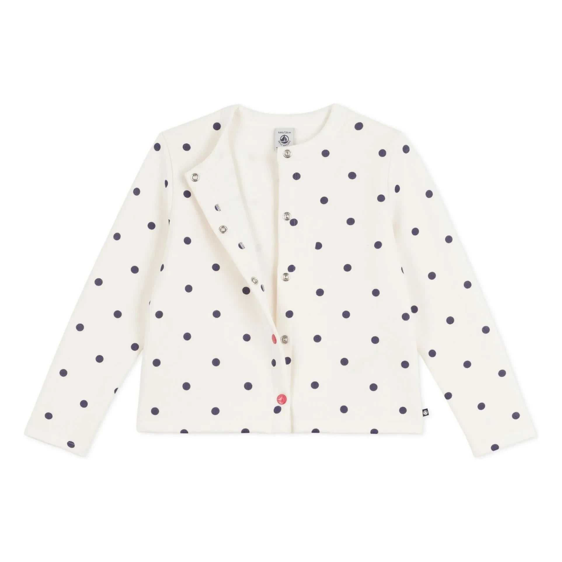 Petit Bateau - Molton Puantiyeli Hırka | Ekru