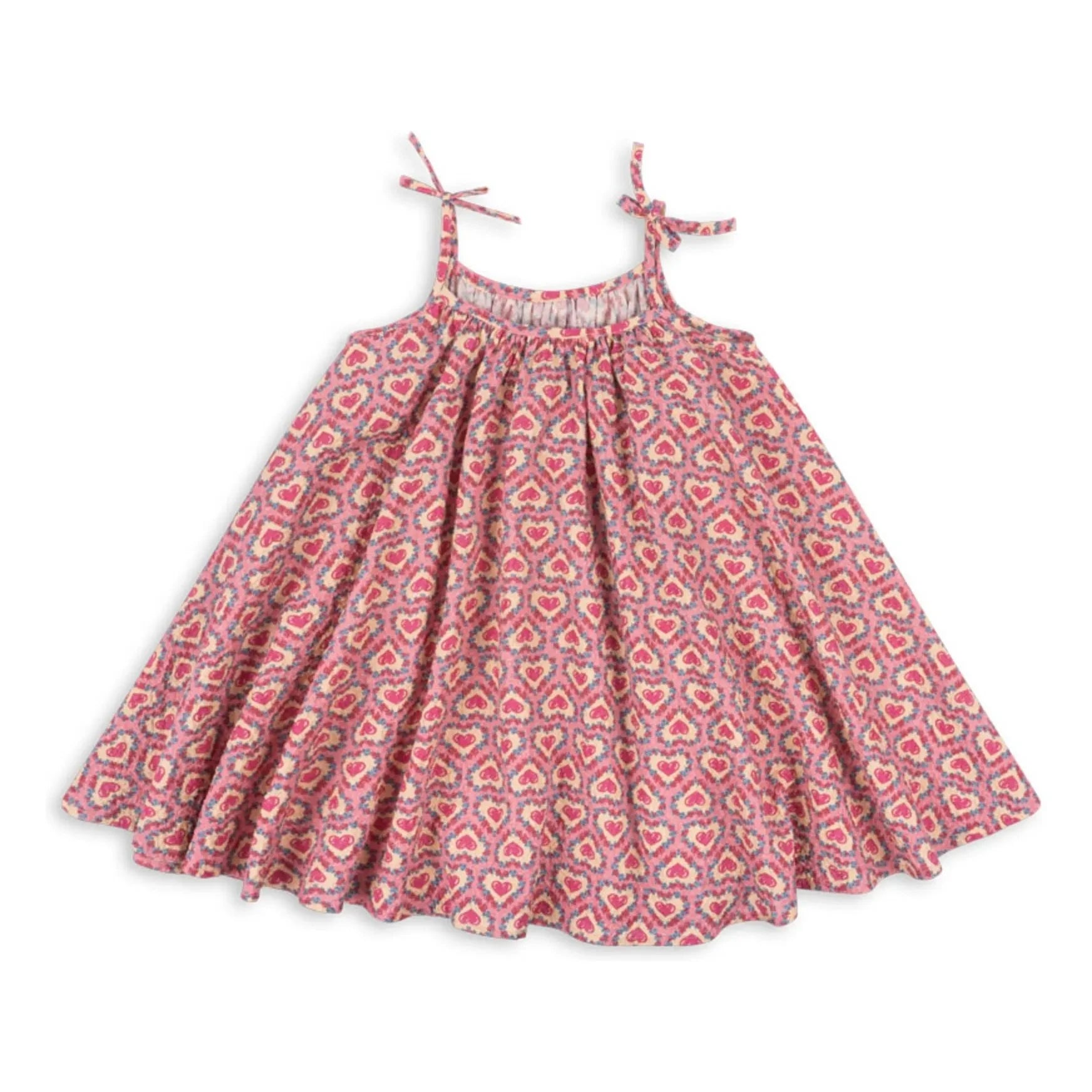 Konges Sløjd - Vivian Cœurs Seersucker Organic Cotton Dress | Pink