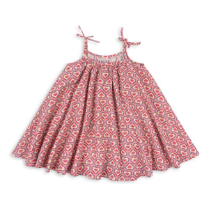 Konges Sløjd - Vivian Cœurs Seersucker Organic Cotton Dress | Pink
