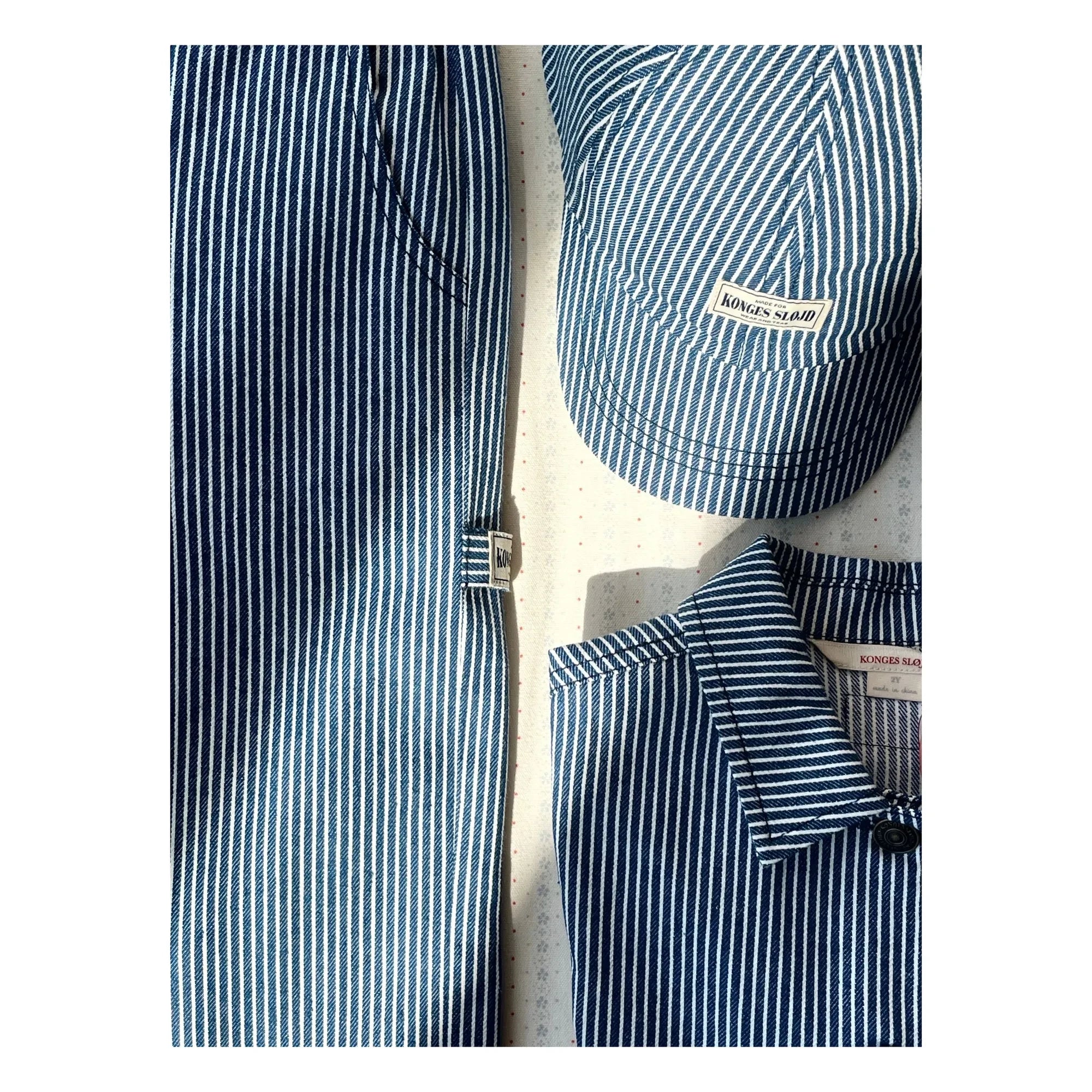 Konges Sløjd - Luc Striped Organic Cotton Hat | Blue