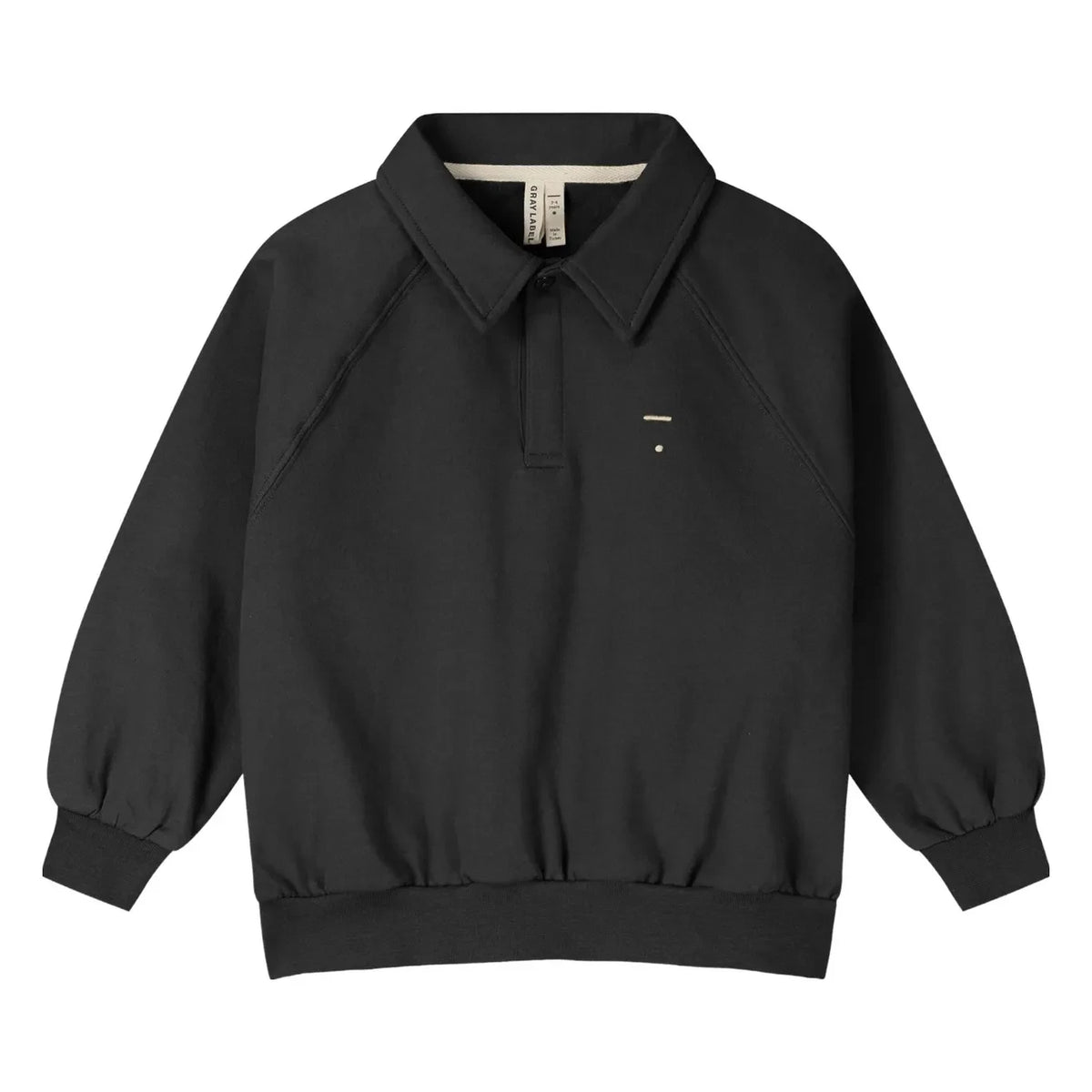 Gray Label - Siyah Organik Pamuk Polo Yaka Sweatshirt