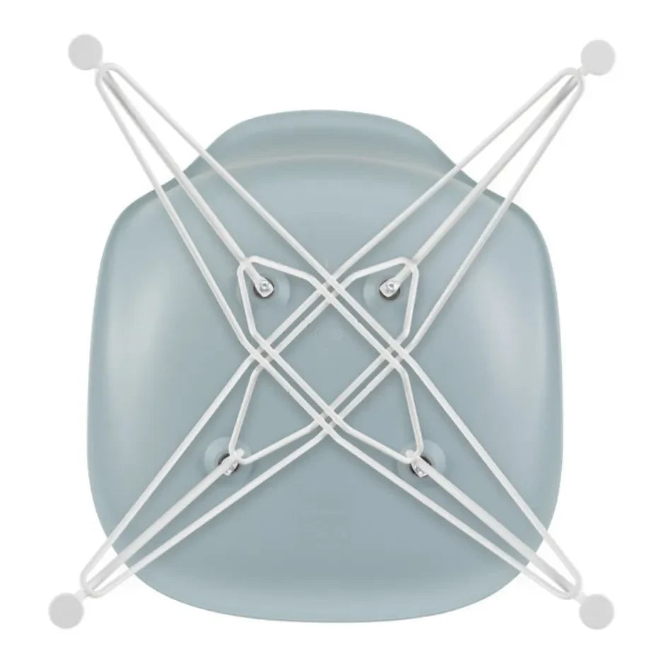 Vitra - DSR Plastic Chair - White Epoxy Frame - Charles & Ray Eames | Bluish Gray