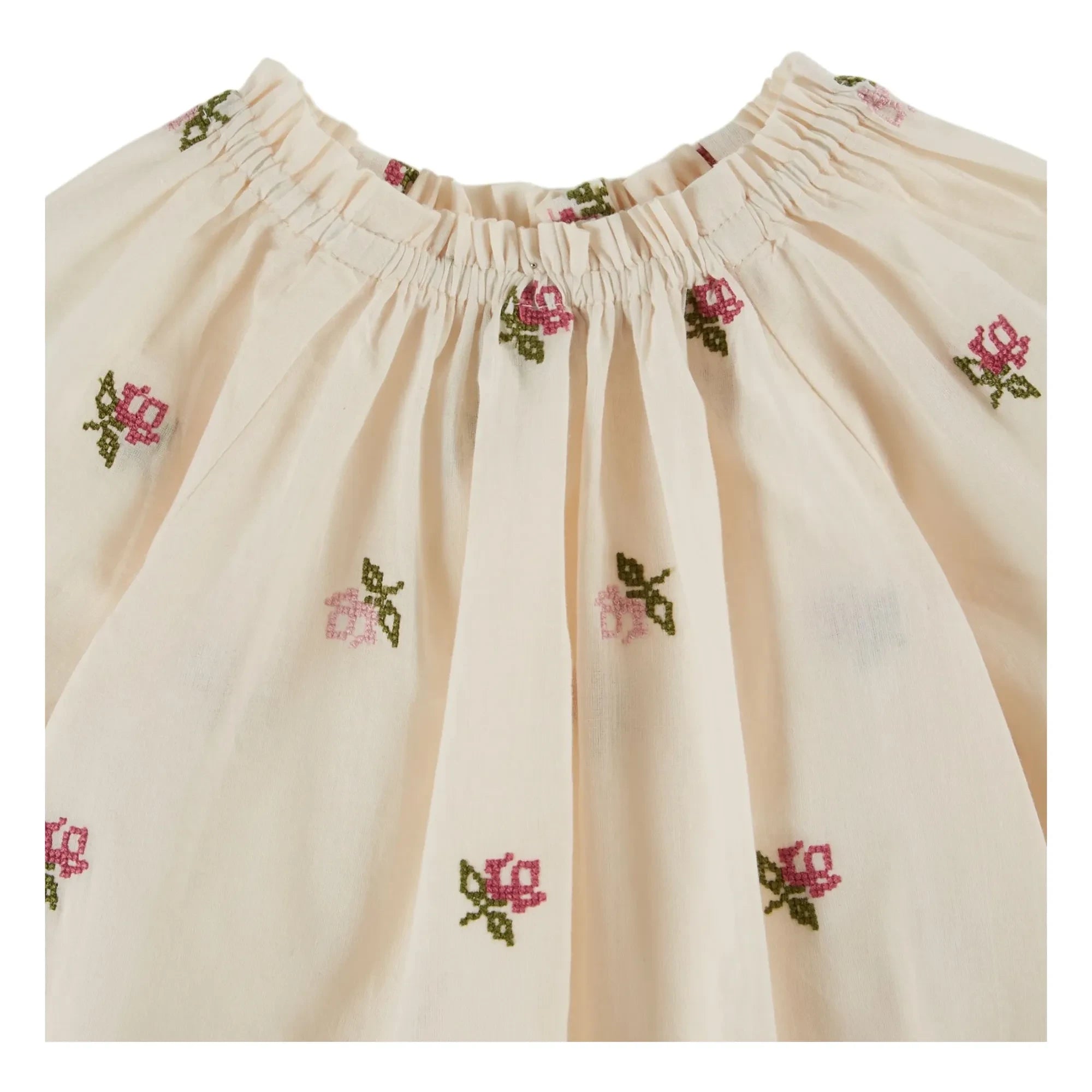 Emile et Ida - Embroidered Roses Blouse | Cream