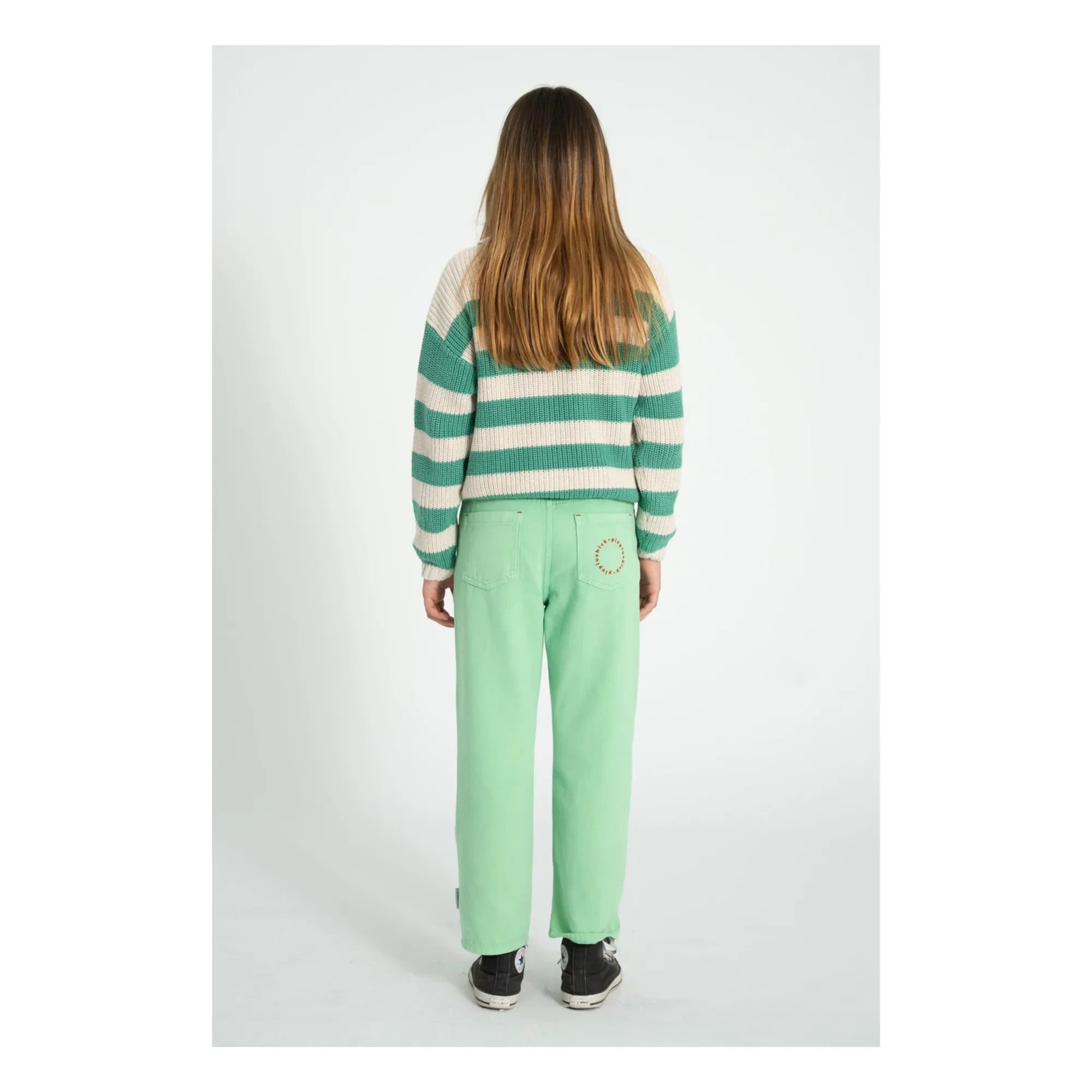 Piupiuchick - Striped Organic Cotton Sweater | Green