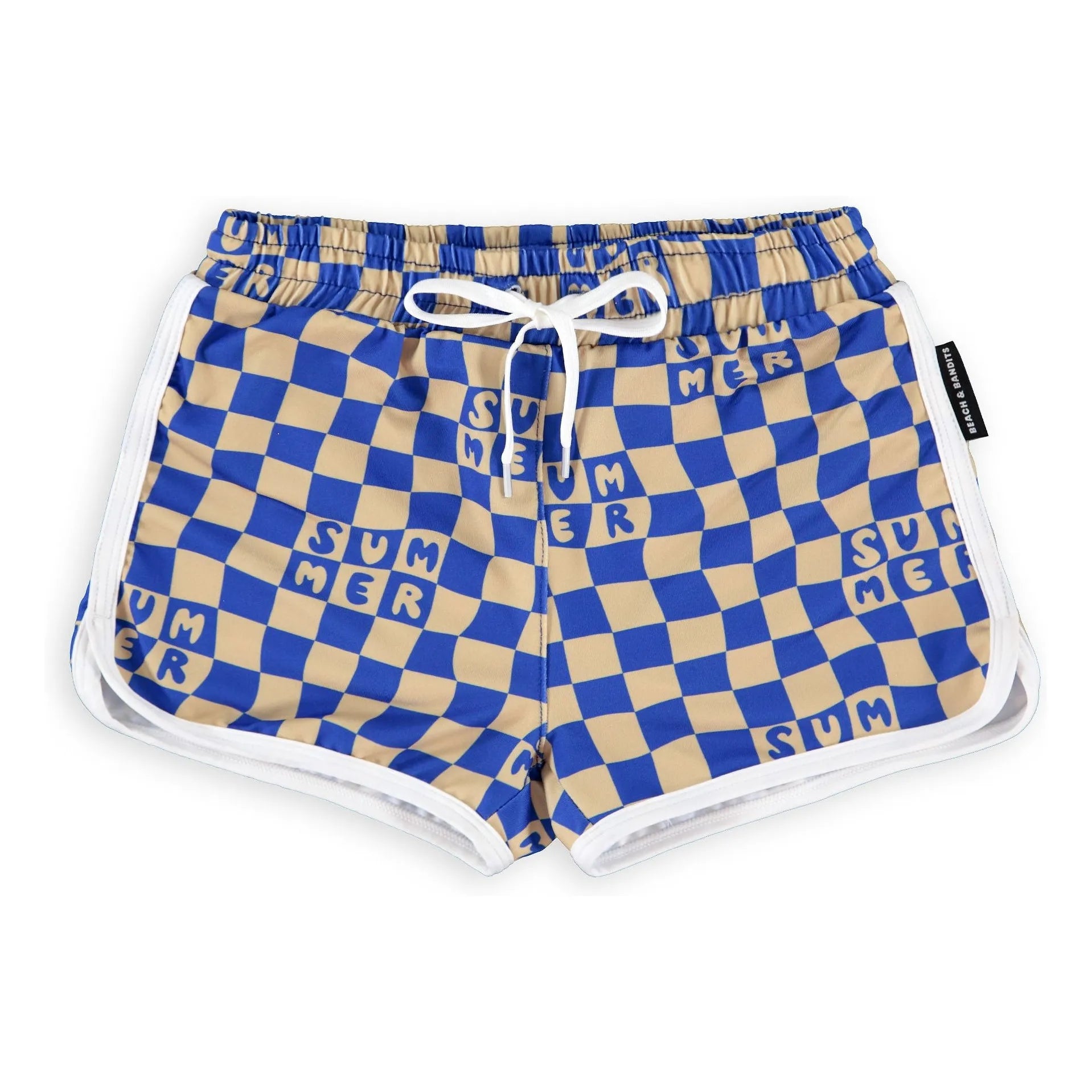 Beach & Bandits - Blue Check Summer Swim Shorts UV Protection Recycled Fibers