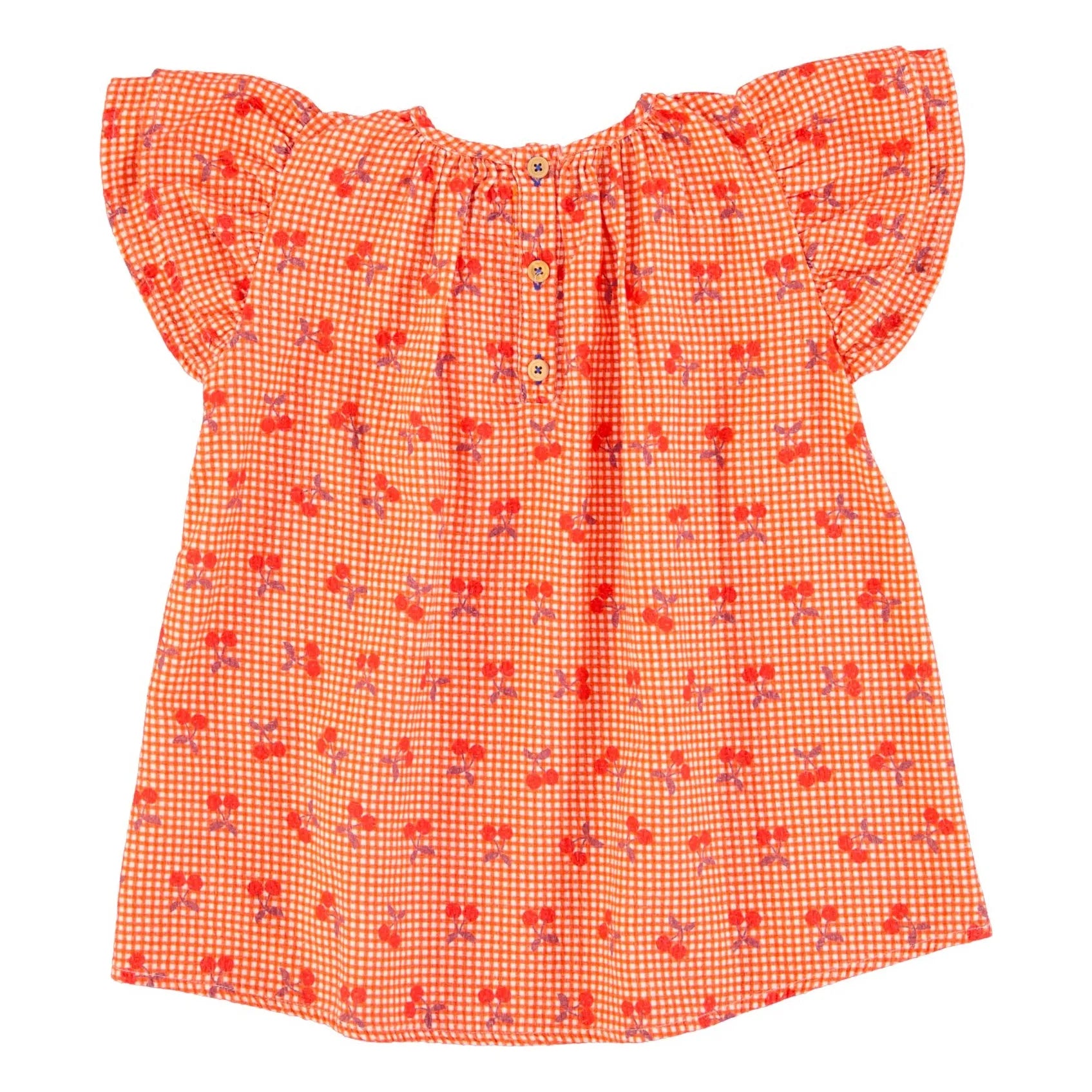 Piupiuchick - Cherry Vichy Dress | Orange