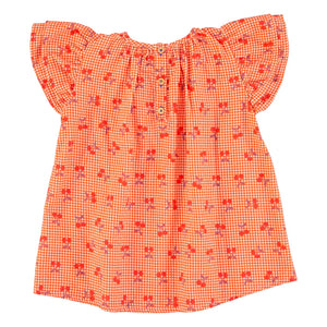 Piupiuchick - Cherry Vichy Dress | Orange