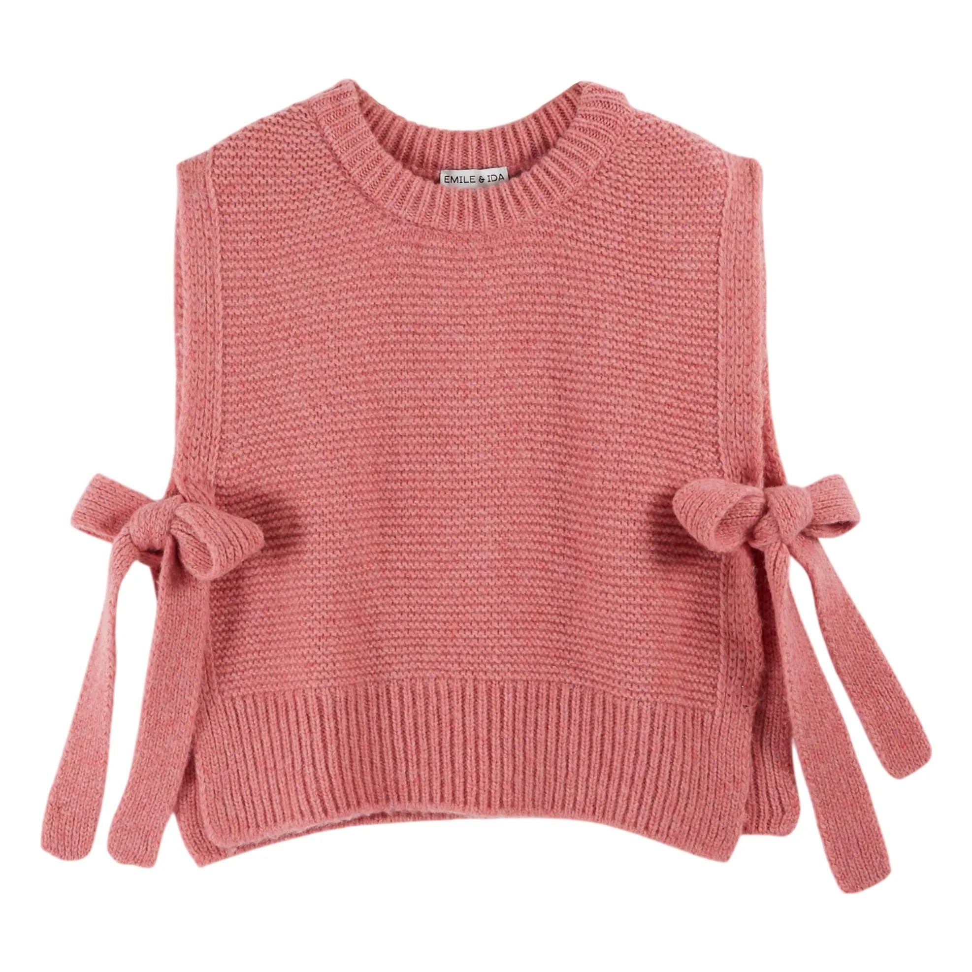 Emile et Ida - Columbia Extra Thin Merino Wool Sleeveless Sweater | Pink