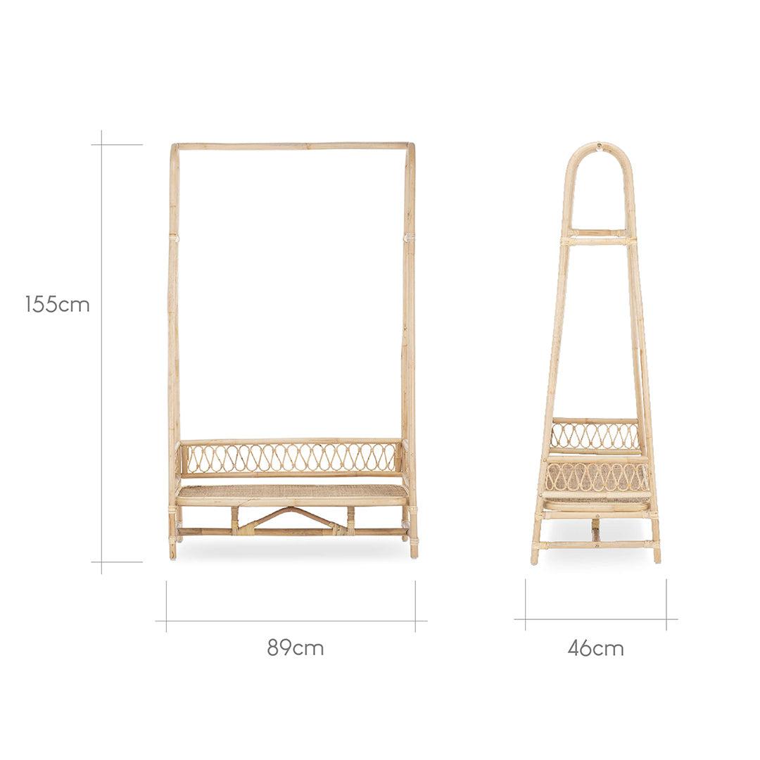 CuddleCo Aria Clothes Rail - Rattan-Clothing Storage-Rattan- | Natural Baby Shower