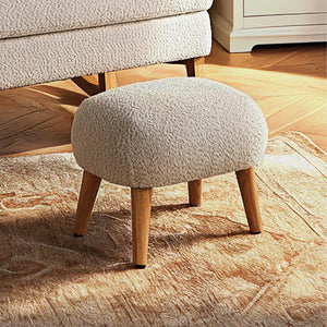 CuddleCo Etta Foot Stool - Boucle Mushroom-Footstools-Boucle Mushroom- | Natural Baby Shower