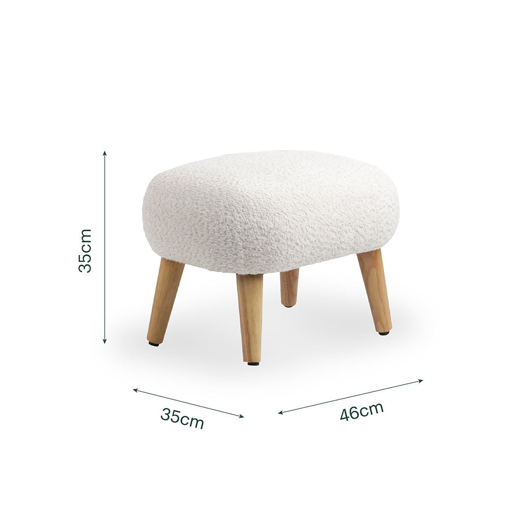 CuddleCo Etta Foot Stool - Boucle Off White-Footstools-Boucle Off White- | Natural Baby Shower
