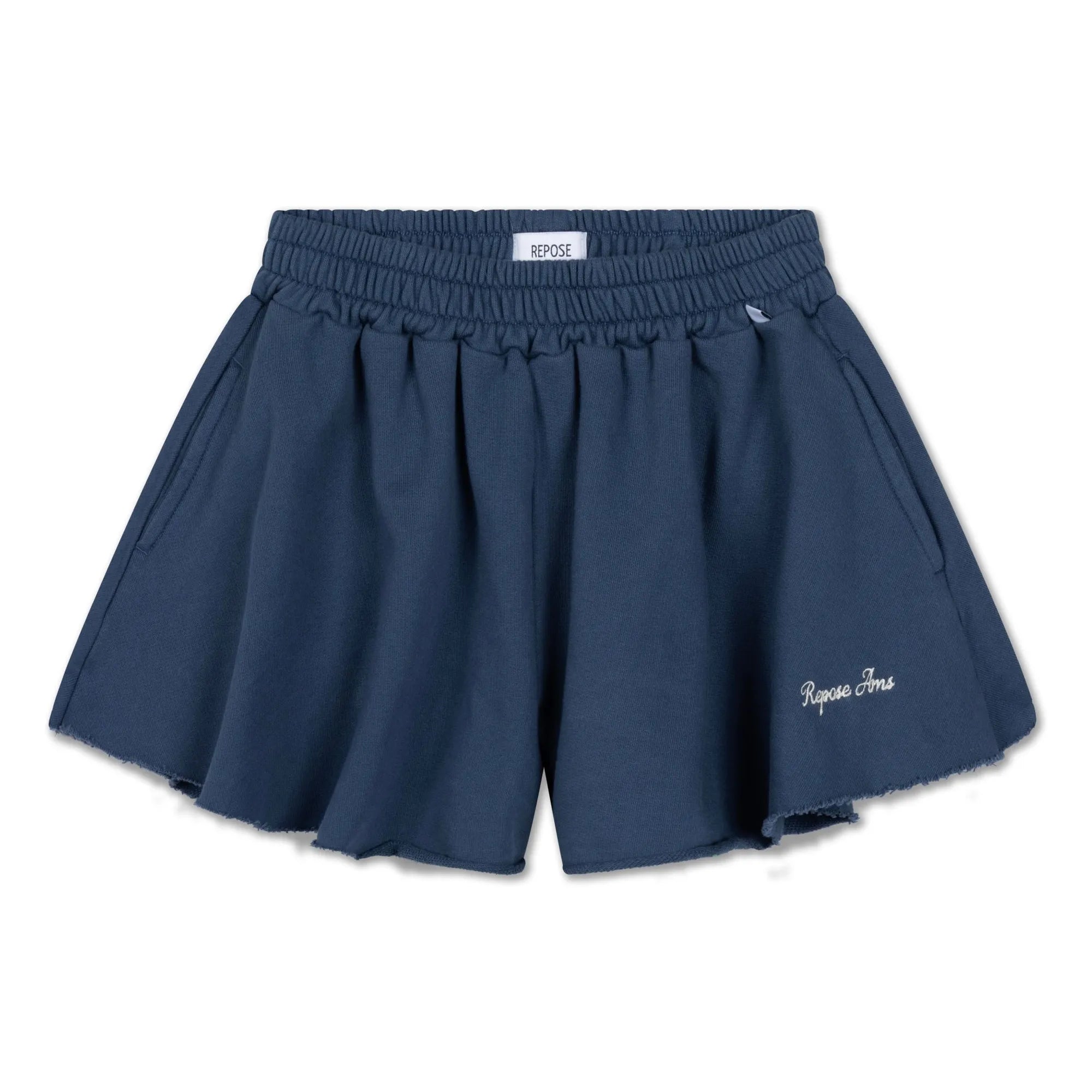 Repose AMS - Logo Cut Jogger Shorts Organic Cotton | Dark Blue