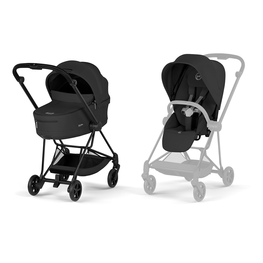 CYBEX Mios Comfort Pushchair & Foldable Carrycot - Sepia Black/Black-Strollers-Sepia Black/Black- | Natural Baby Shower
