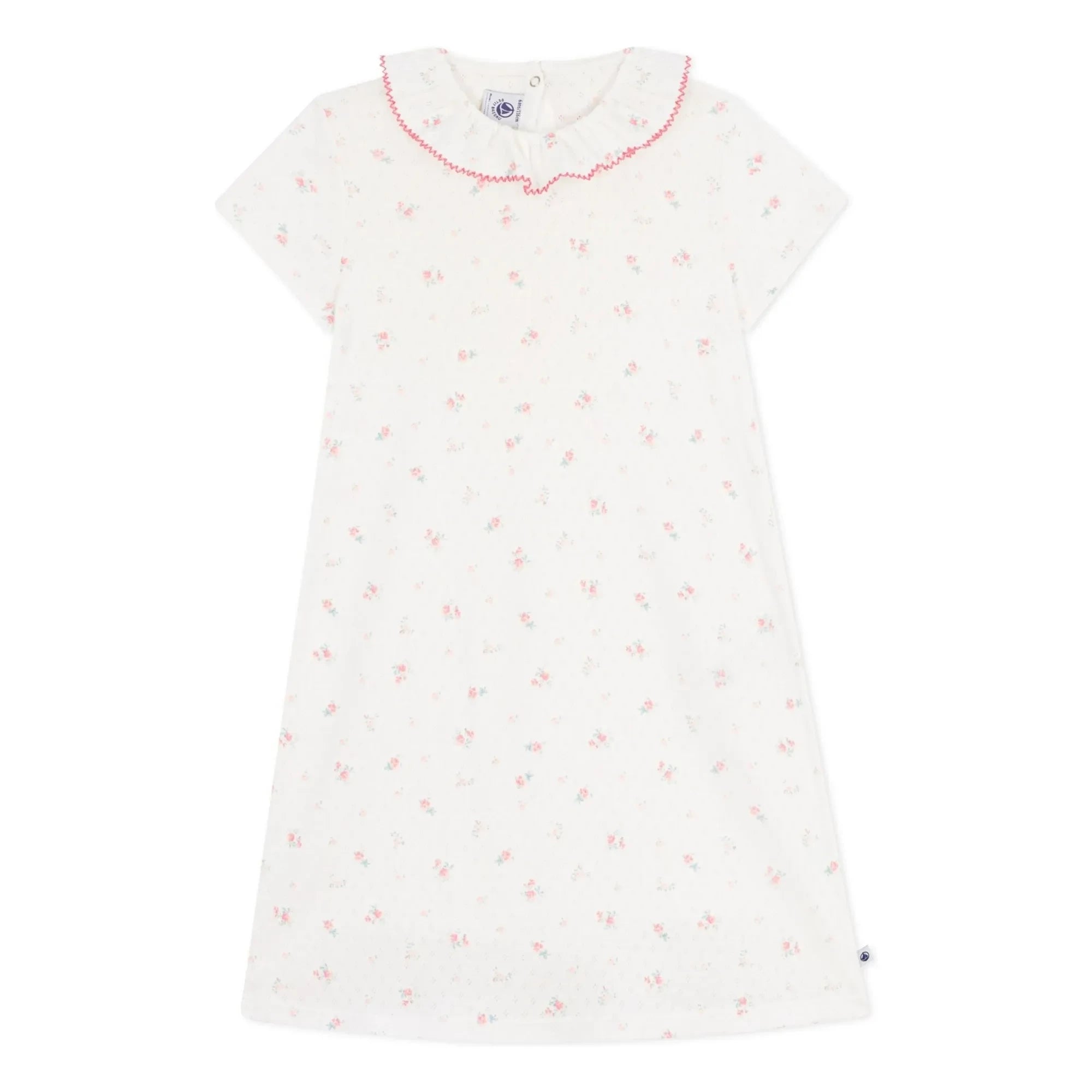 Petit Bateau - Ruffled Floral Pattern Nightgown | White