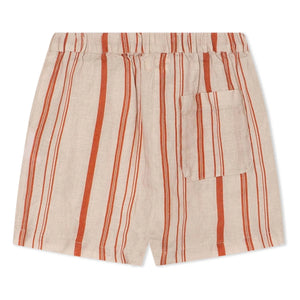 Matona - Classic Striped Linen Shorts | Off-white