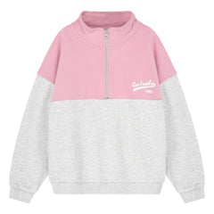 Cos I Said So - Organik pamuk logo fermuarlı sweatshirt | Pembe