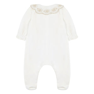 Tartine et Chocolat - Embroidered Claudine Collar Pajama Set | Ivory