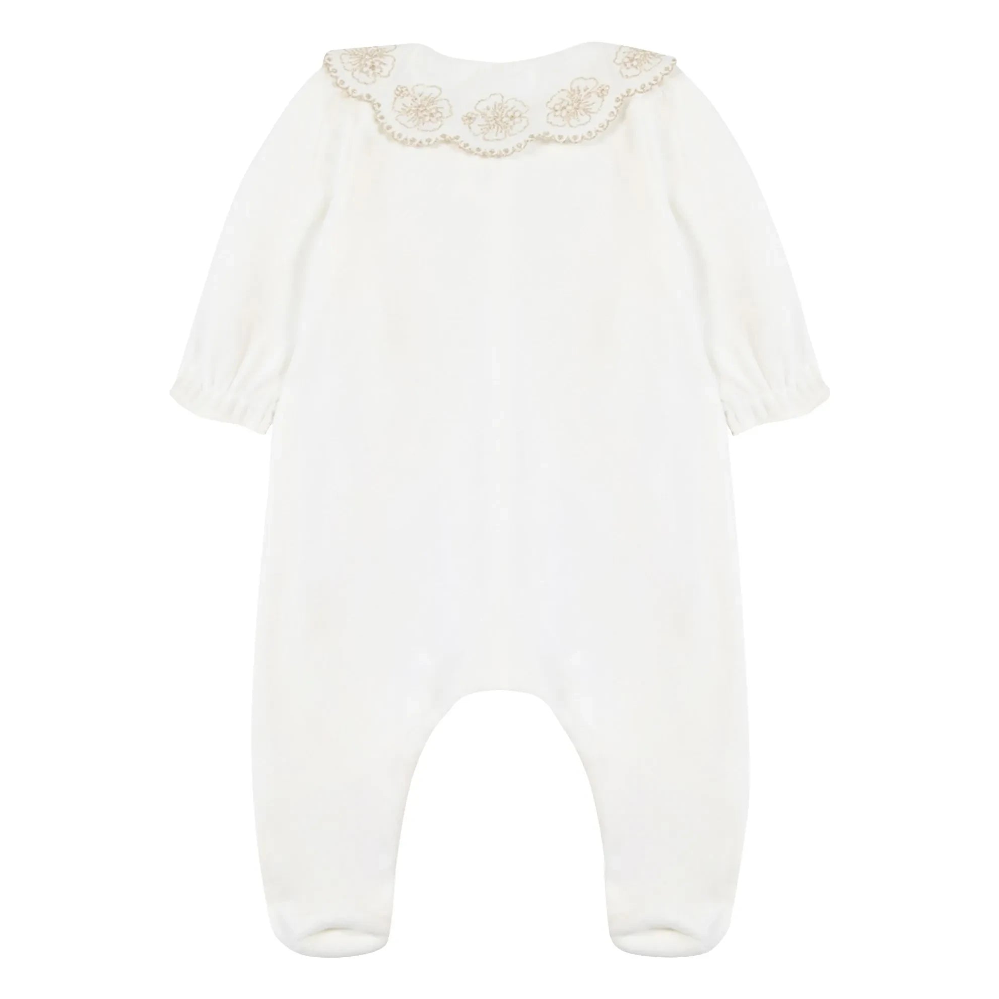 Tartine et Chocolat - Embroidered Claudine Collar Pajama Set | Ivory