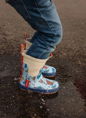 Hello Hossy - Baseball Themed Rain Boots | Blue