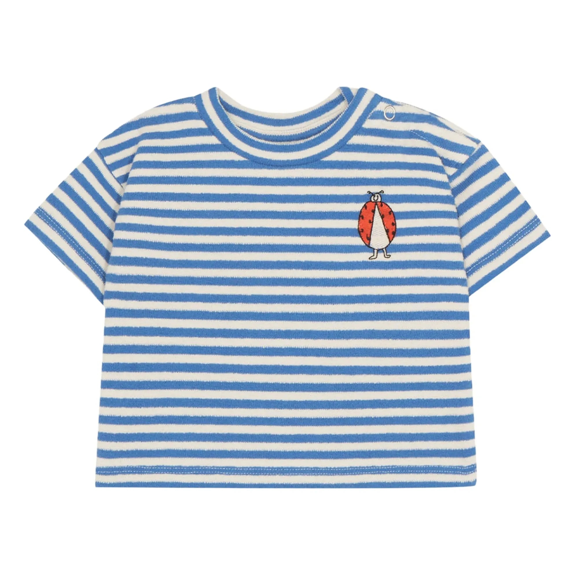 The Campamento - Oversized Striped Ladybug T-Shirt | Blue