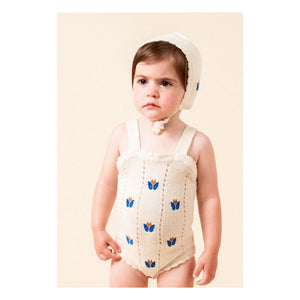 birinit - Fine knit embroidered jumpsuit | Off-white