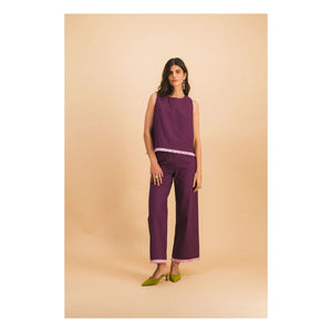 Elise Chalmin - Georgia Cotton Trousers | Burgundy