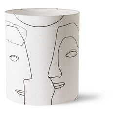 HKliving - Cylindrical Face Linen Lampshade