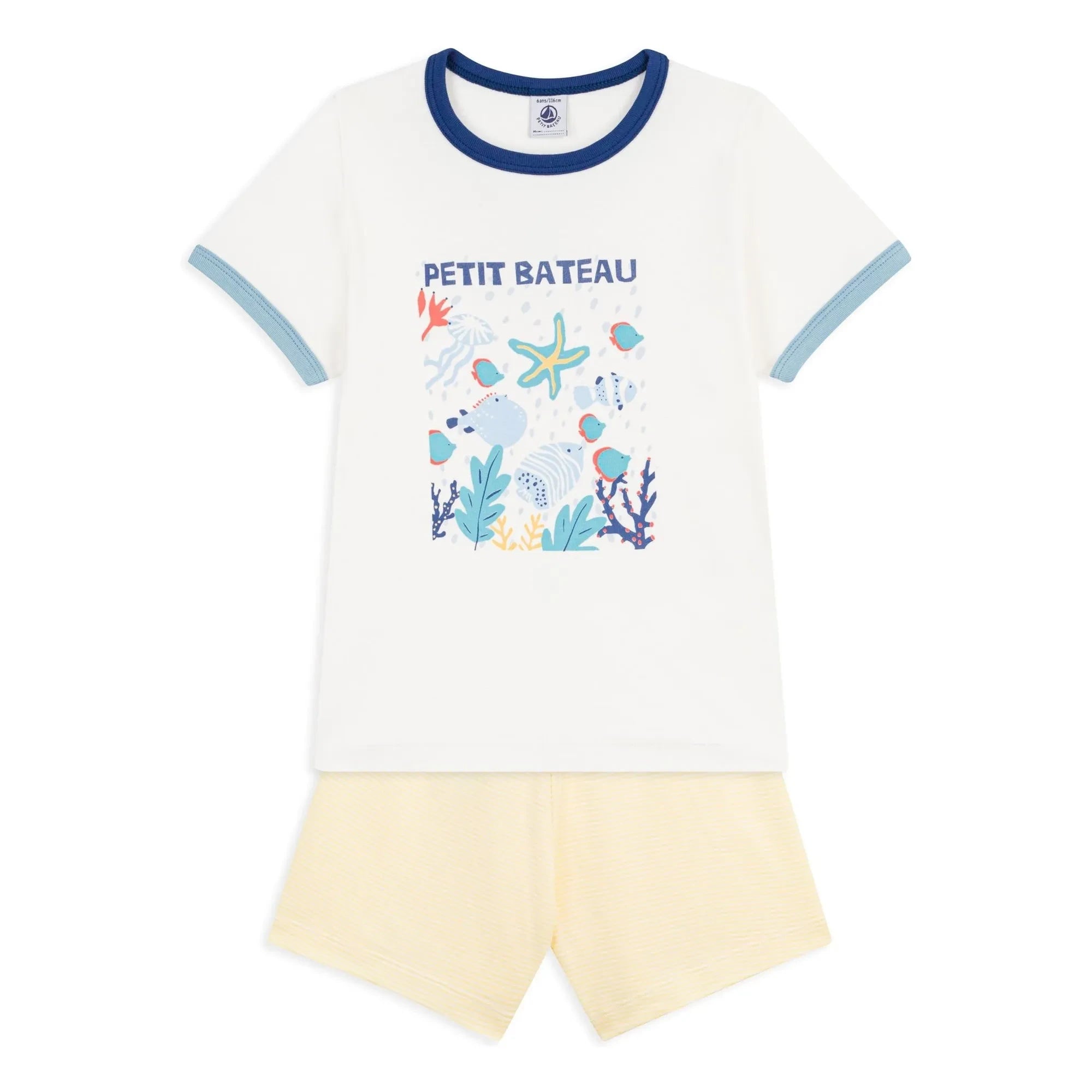 Petit Bateau - Ocean Organic Cotton Pajama Shorts | White