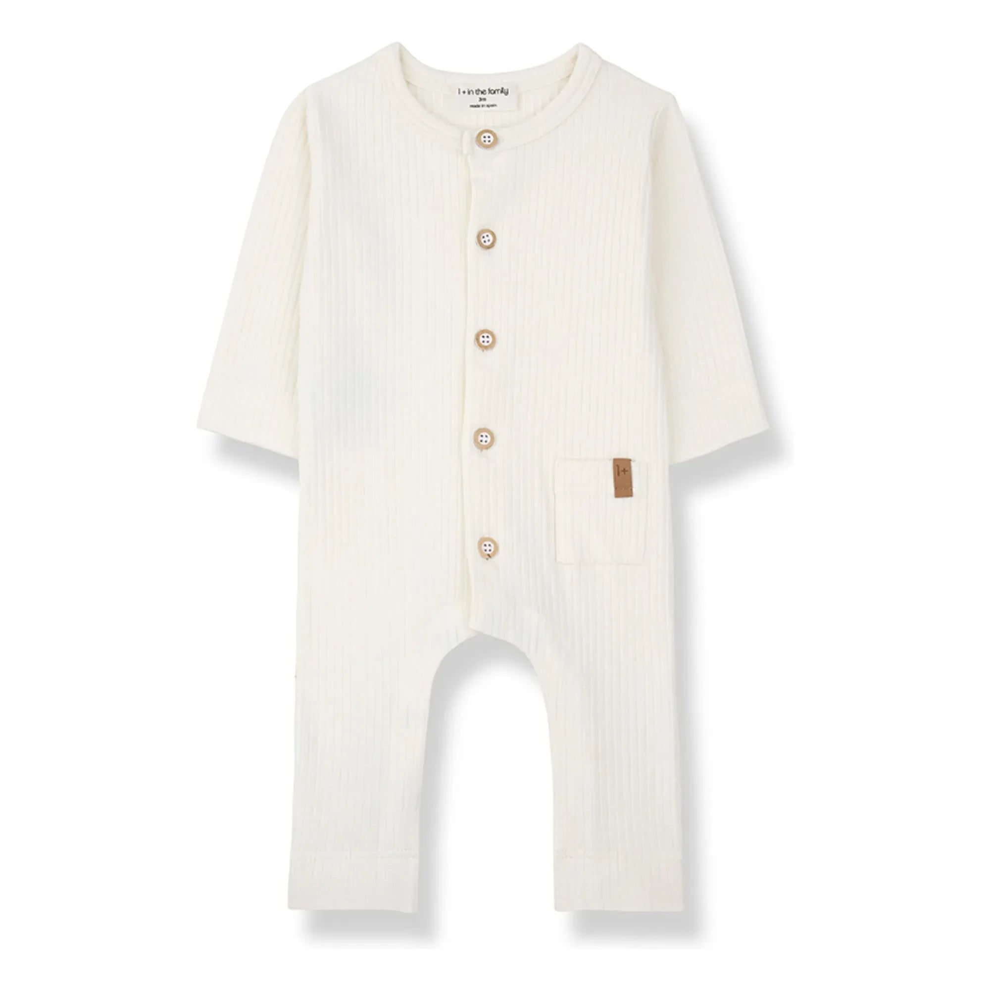 1+ in the family - Caproig Ribbed Pajamas | White