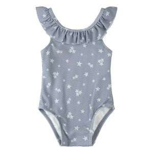 Petit Lem - Textured Floral Swimwear Recycled Fibres | Grey Blue