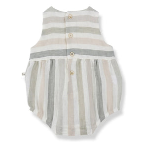 1+ in the family - Blanes Striped Linen Overall | Ecru