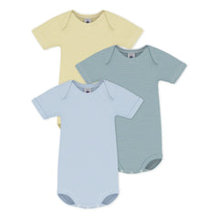 Petit Bateau - 3-Pack Striped Bodysuit Set | Yellow