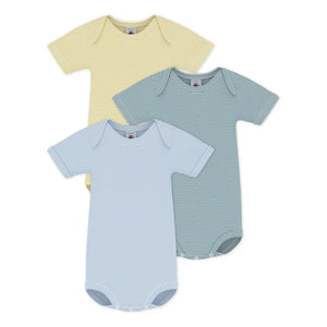Petit Bateau - 3-Pack Striped Bodysuit Set | Yellow