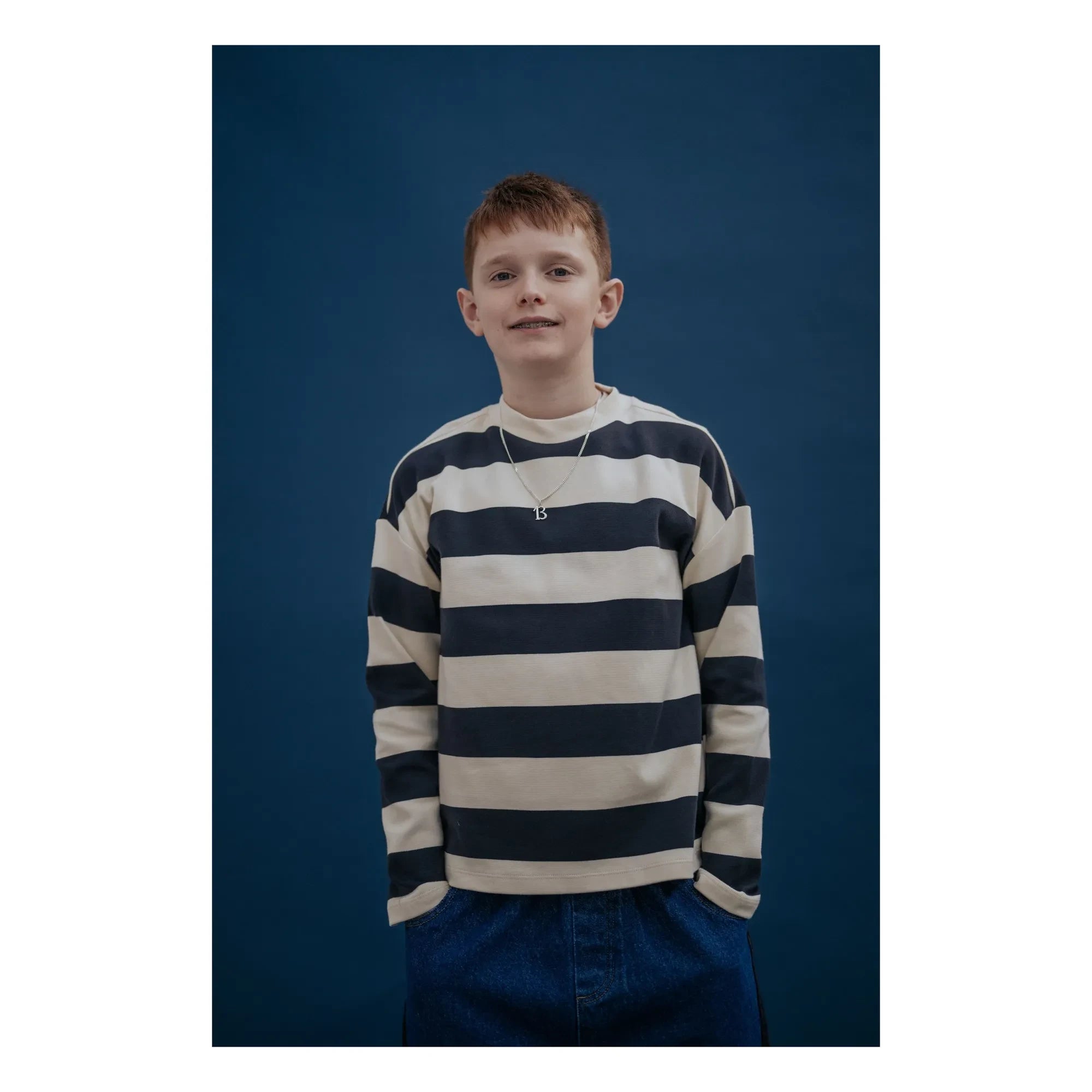 Repose AMS - Organic Cotton Striped Sweatshirt | Beige