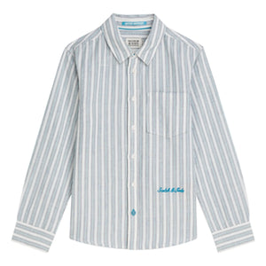 Scotch & Soda - Striped Linen Shirt | Light Blue