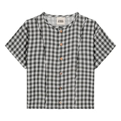 Studio Bohème - Thelme Vichy Blouse Organic Cotton Gauze | Black