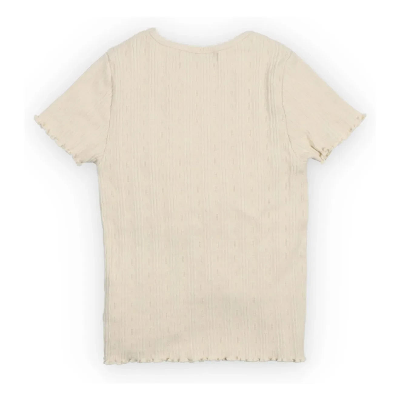 the new society - Romero organik pamuklu nervürlü T-shirt | Ecru