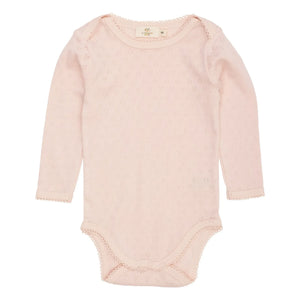 Copenhagen Colors - Short-Sleeve Body with Pointelle Hearts Organic Cotton | Light Pink