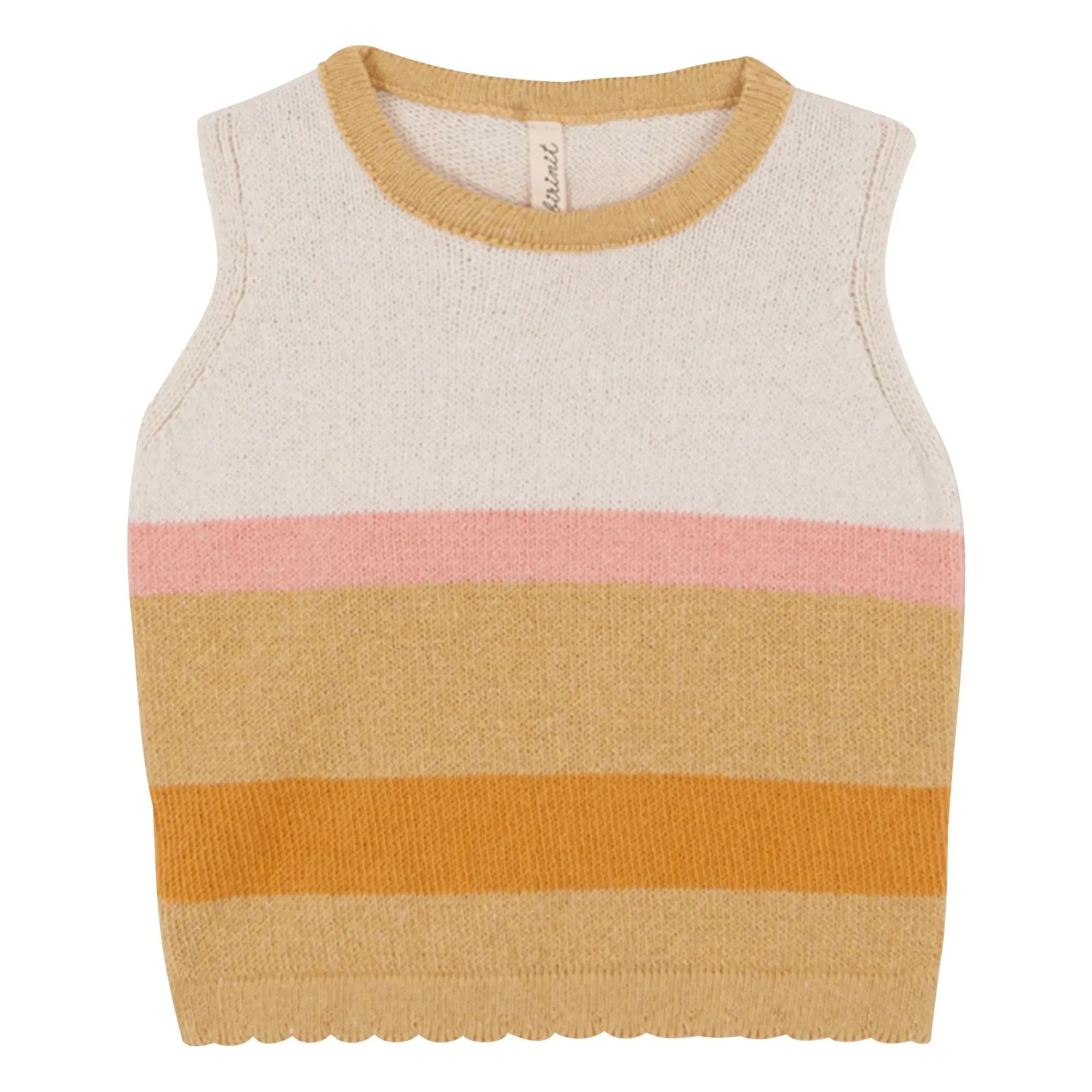 birinit - Striped Thin Knit Top | Sand